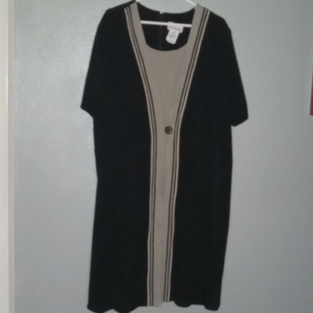 Women's Perceptions black layered dress